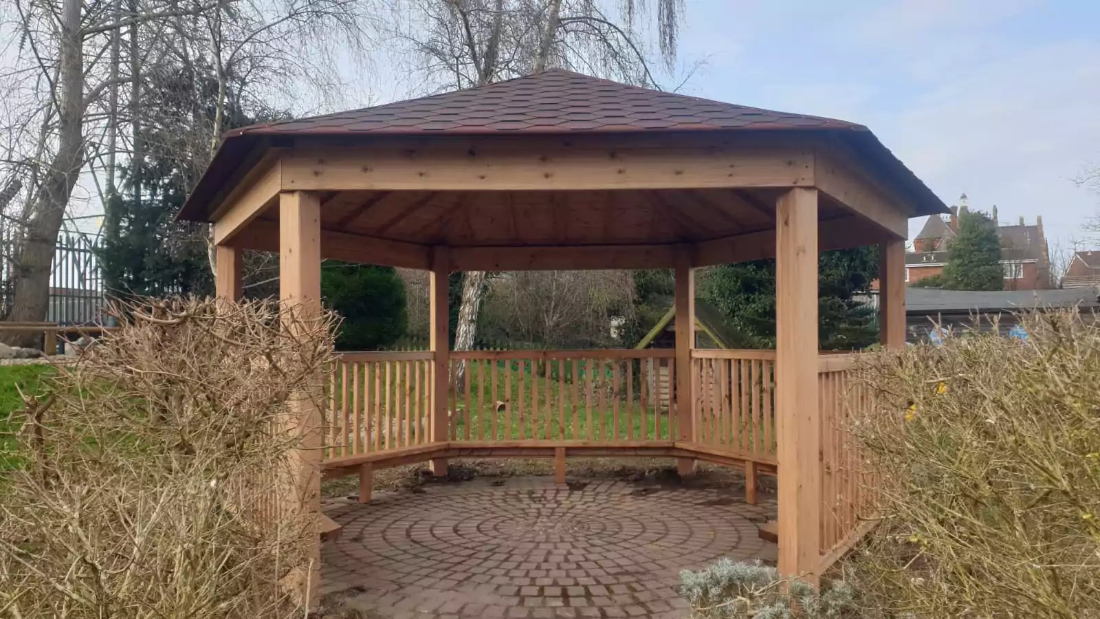 wooden school shelter for open air learning opportunities