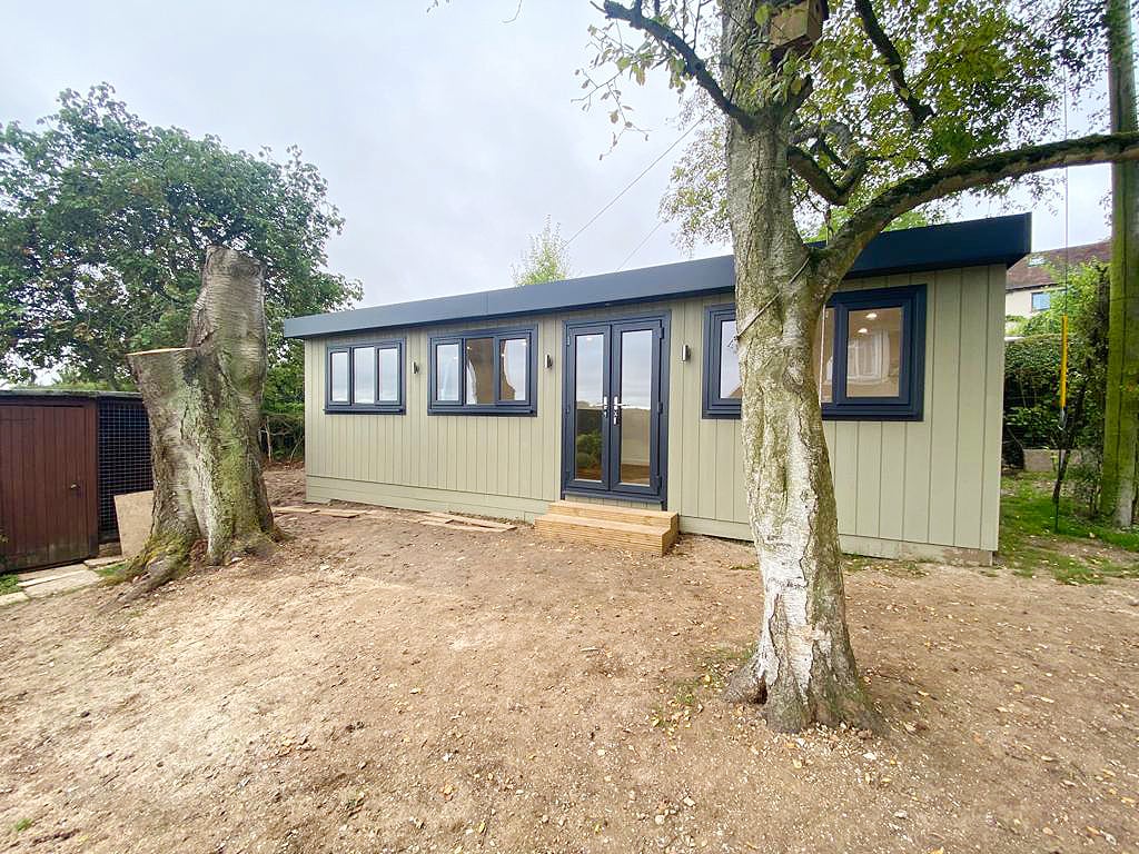 External shot of a large bespoke school room built in zero maintenance cladding