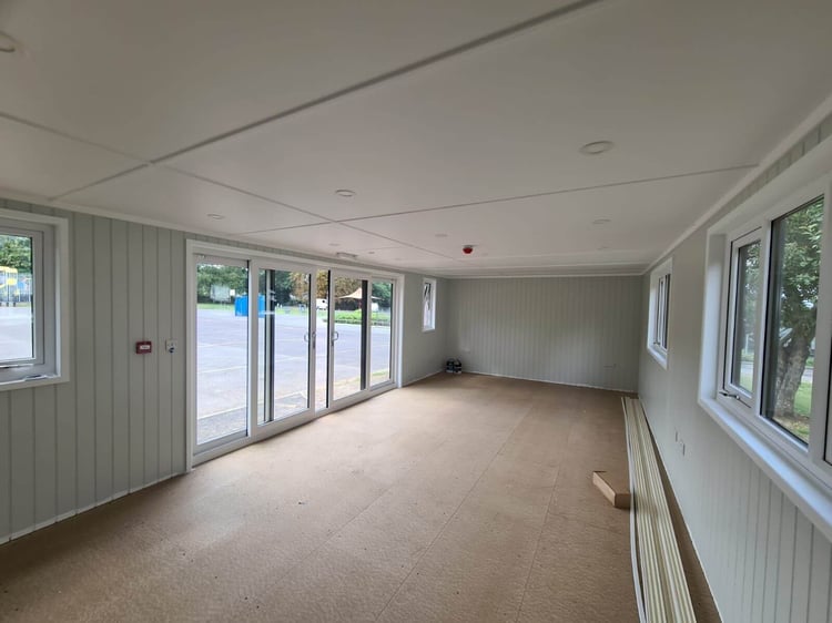 Cabins For Schools Oakridge School Timber Building Internal image with sliding doors