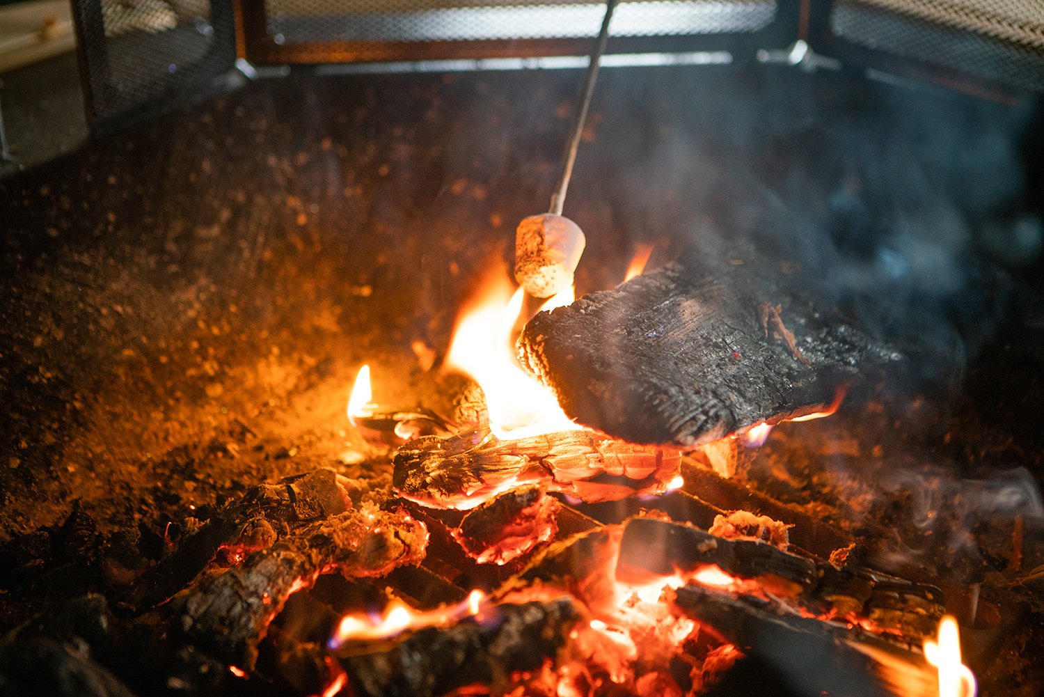 Cabins for Schools toasting marshmallows