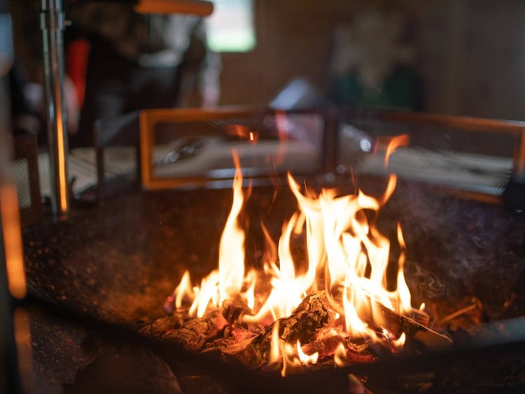 Cabins for Schools Springfield School Arctic Cabin BBQ Fire