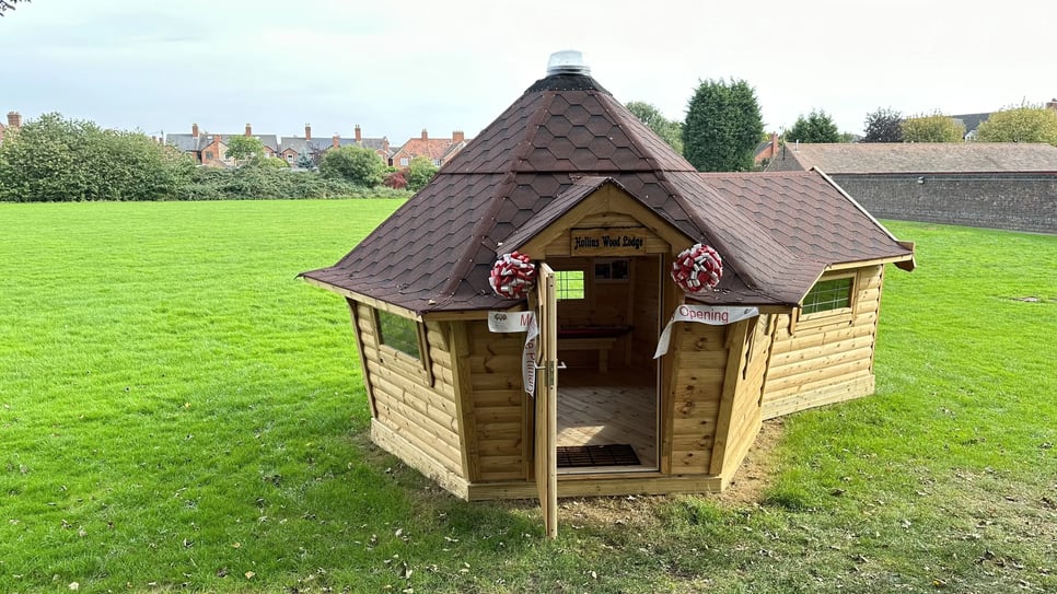 log cabin for forest learning and outdoor learning opportunities 