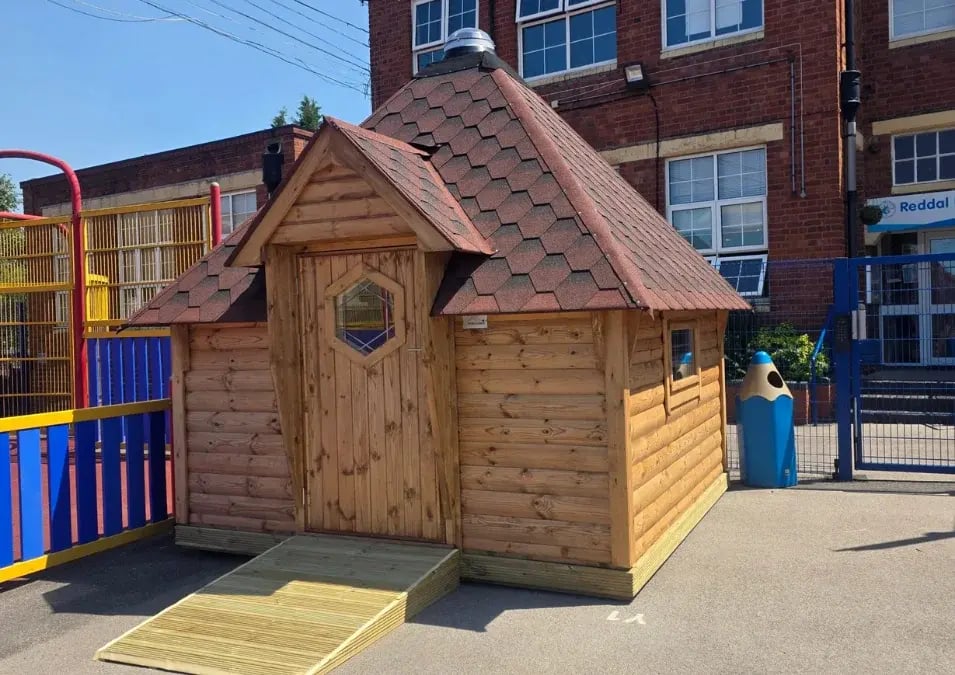square playground school cabin