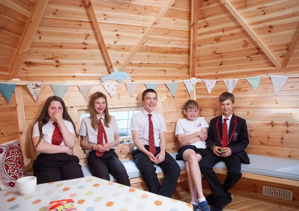 george spencer academy pupils inside their cabin