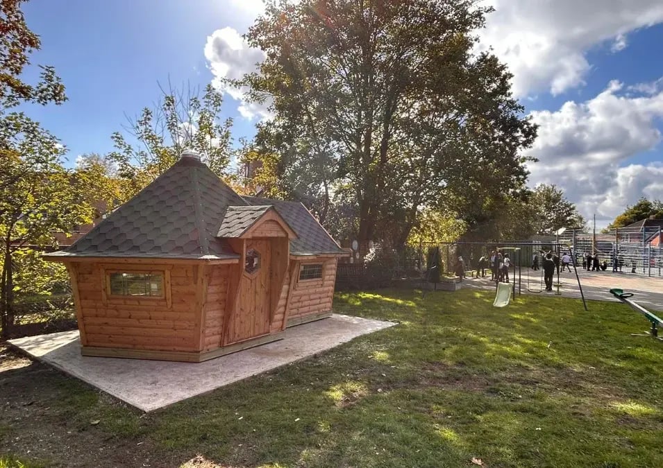 st patricks academy fsc accredited timber school cabin on the playground